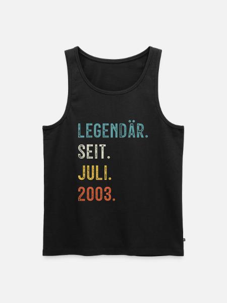 20 Geburtstag 20 Jahre Legendär seit Juli 2003 - Débardeur bio Premium Homme - noir