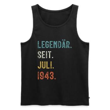 80. Geburtstag 80 Jahre Legendär Seit Juli 1943 - Männer Premium Bio Tank Top - Schwarz - Vorne - Michal (187cm)