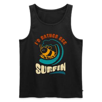 I'd rather bee surfin - Sticker - Men's Premium Organic Tank Top - black - Front - AI Model Male 178 light (178cm)
