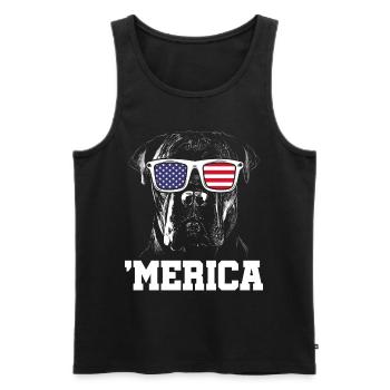 Merica - Männer Premium Bio Tank Top - Schwarz - Vorne - AI Model Male 178 light (178cm)