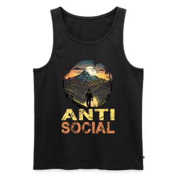 Antisozial Wandern Wanderung für eine Wanderer - Männer Premium Bio Tank Top - Schwarz - Vorne - Michal (187cm)
