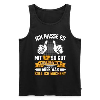 17 Geburtstag 17 Jahre 17 Lebensjahr 17 Lebenalter - Männer Premium Bio Tank Top - Schwarz - Vorne - AI Model Male 178 light (178cm)