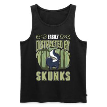 Facilement distrait par Skunks Skunk - Débardeur bio Premium Homme - noir - Devant - AI Model Male 178 light (178cm)