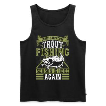 Funny Fishing Men Women - Männer Premium Bio Tank Top - Schwarz - Vorne - Michal (187cm)