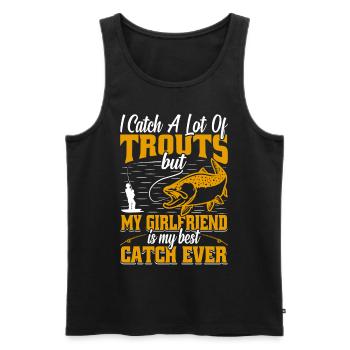 Funny Fishing Men Women - Männer Premium Bio Tank Top - Schwarz - Vorne - Michal (187cm)