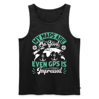 Cartographers - Men's Premium Organic Tank Top - black - Front - Michal (187cm)