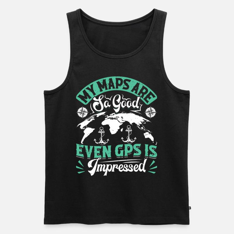 Cartographers - Männer Premium Bio Tank Top - Schwarz