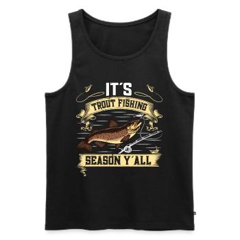 Funny Fishing Men Women - Männer Premium Bio Tank Top - Schwarz - Vorne - Michal (187cm)