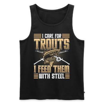 Funny Fishing Men Women - Männer Premium Bio Tank Top - Schwarz - Vorne - Michal (187cm)
