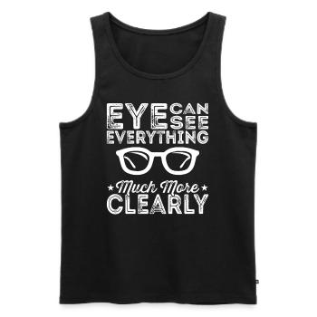The eye of the ophthalmologist can see everything - Men's Premium Organic Tank Top - black - Front - Michal (187cm)