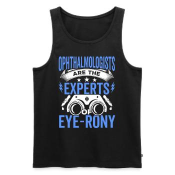 Ophthalmologist Experts of Eye-rony Optometrist - Men's Premium Organic Tank Top - black - Front - Michal (187cm)