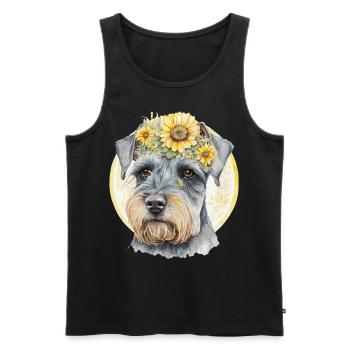 Mignon Miniature Schnauzer Tournesol Chien Race Pet P - Débardeur bio Premium Homme - noir - Devant - Michal (187cm)
