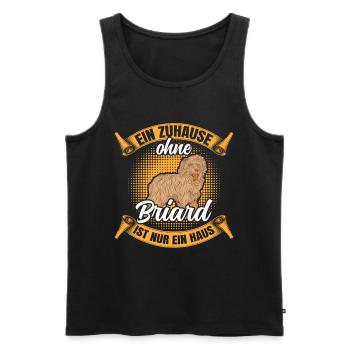 Ohne Briard nur ein Haus Berger de Brie - Männer Premium Bio Tank Top - Schwarz - Vorne - AI Model Male 178 light (178cm)
