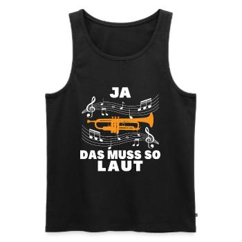 Ja das muss so laut - Männer Premium Bio Tank Top - Schwarz - Vorne - AI Model Male 178 light (178cm)