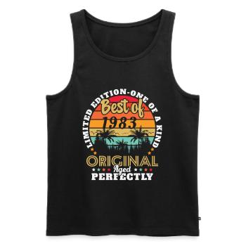 Born 1983 Birthday present 1983 - Men's Premium Organic Tank Top - black - Front - Michal (187cm)