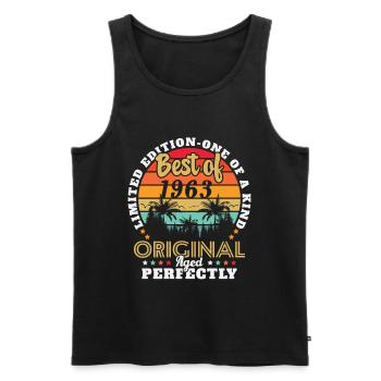 Born 1963 Birthday present 1963 - Men's Premium Organic Tank Top - black - Front - AI Model Male 178 light (178cm)