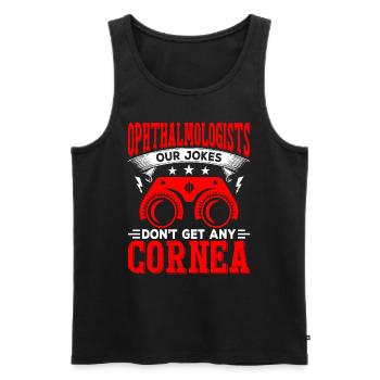 Ophthalmologist jokes, doesn't get corneal opticians - Men's Premium Organic Tank Top - black - Front - Michal (187cm)