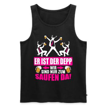 Junggesellenabschied Poltern Polterabend JGA - Männer Premium Bio Tank Top - Schwarz - Vorne - Michal (187cm)