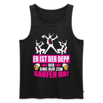 Junggesellenabschied Poltern Polterabend JGA - Männer Premium Bio Tank Top - Schwarz - Vorne - Michal (187cm)