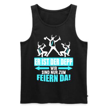 Junggesellenabschied Poltern Polterabend JGA - Männer Premium Bio Tank Top - Schwarz - Vorne - Michal (187cm)
