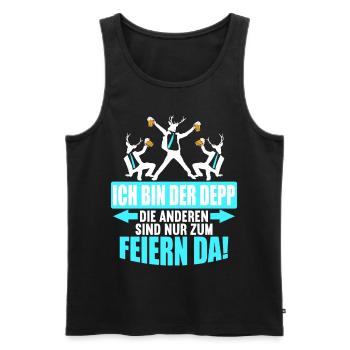 Junggesellenabschied Poltern Polterabend JGA - Männer Premium Bio Tank Top - Schwarz - Vorne - Michal (187cm)