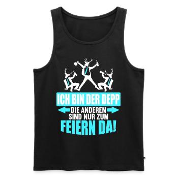 Junggesellenabschied Poltern Polterabend JGA - Männer Premium Bio Tank Top - Schwarz - Vorne - Michal (187cm)