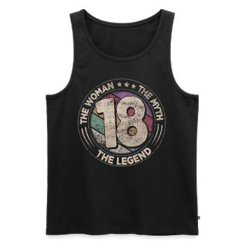 18th Birthday The Legend Retro 18 Year Old Woman - Men's Premium Organic Tank Top - black - Front - Michal (187cm)