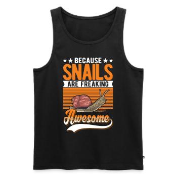 Escargot Cadeau Vignoble Escargot - Débardeur bio Premium Homme - noir - Devant - Michal (187cm)