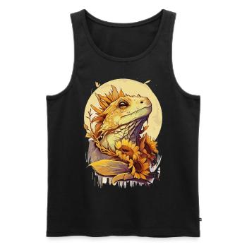 Cute Bearded Dragon Sunflower Reptile Lizard - Männer Premium Bio Tank Top - Schwarz - Vorne - Michal (187cm)