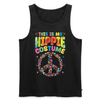 Groovy Peace - Men's Premium Organic Tank Top - black - Front - AI Model Male 178 light (178cm)