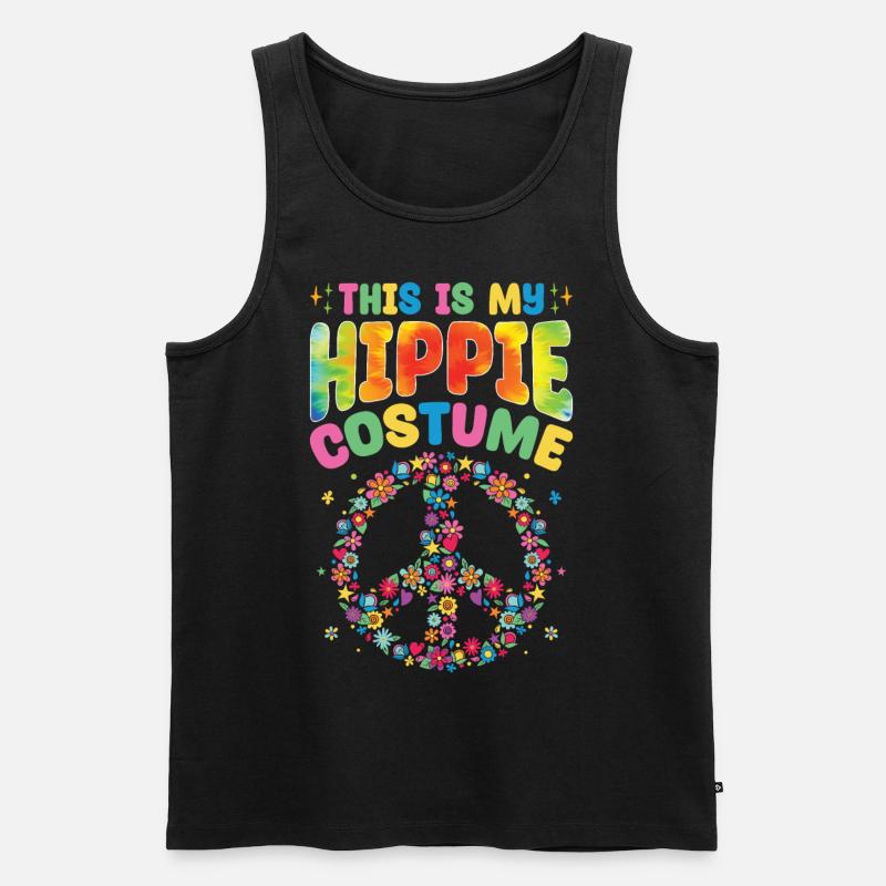 Groovy Peace - Männer Premium Bio Tank Top - Schwarz