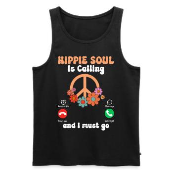 Drôle de paix hippie - Débardeur bio Premium Homme - noir - Devant - Michal (187cm)