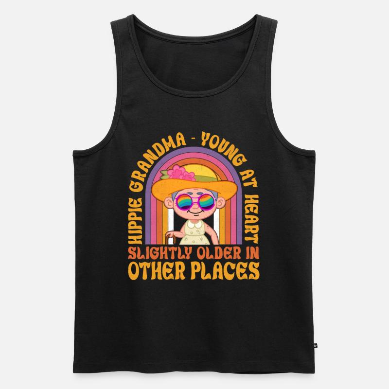 Lustiger Hippie Groovy - Männer Premium Bio Tank Top - Schwarz