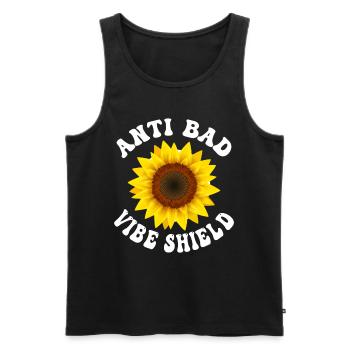 Lustige Hippie Groovy Frieden Freundlichkeit - Männer Premium Bio Tank Top - Schwarz - Vorne - Michal (187cm)
