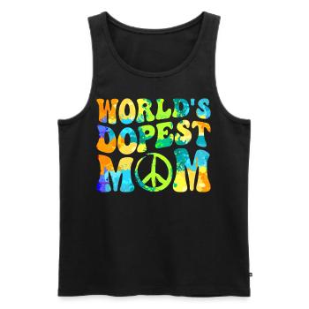 Hippie Mom Tie Dye Frieden - Männer Premium Bio Tank Top - Schwarz - Vorne - Michal (187cm)