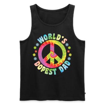 Hippie Papa Krawatte Färben Frieden - Männer Premium Bio Tank Top - Schwarz - Vorne - Michal (187cm)