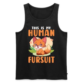 Furry Fandom Kürbisse Fursona - Männer Premium Bio Tank Top - Schwarz - Vorne - AI Model Male 178 light (178cm)