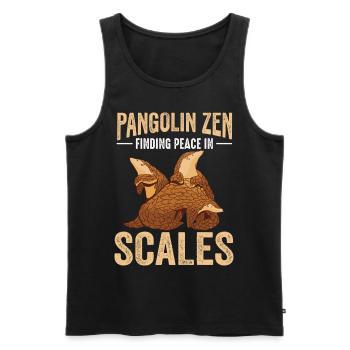 Paix dans les hangars Pangolins Trouver des amants - Débardeur bio Premium Homme - noir - Devant - AI Model Male 178 light (178cm)