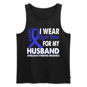 Wear light blue for awareness of the - Men's Premium Organic Tank Top - black - Front - Michal (187cm)