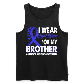 Wear light blue to look at the - Men's Premium Organic Tank Top - black - Front - Michal (187cm)
