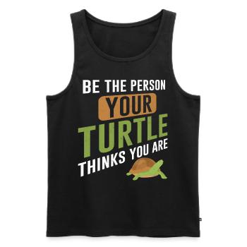 Sea Turtle Tortoise Be The Person - Männer Premium Bio Tank Top - Schwarz - Vorne - Michal (187cm)