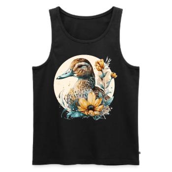 Cute Duck Sunflower Farm Animal Duck Farming - Men's Premium Organic Tank Top - black - Front - Michal (187cm)