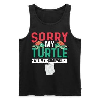 Sea Turtle Tortoise Sorry My - Men's Premium Organic Tank Top - black - Front - Michal (187cm)