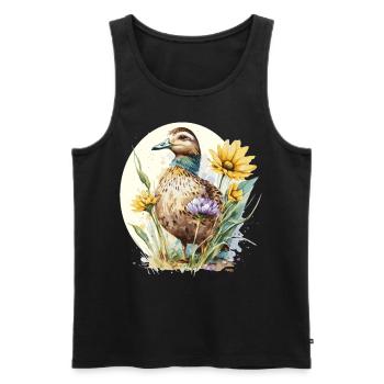 Sunflower Duck Sunshine Farm Animal Farming Farmer - Men's Premium Organic Tank Top - black - Front - Michal (187cm)