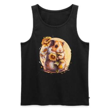 Cute Sunflower Hamster Floral Pet Hamster Lover - Männer Premium Bio Tank Top - Schwarz - Vorne - Michal (187cm)