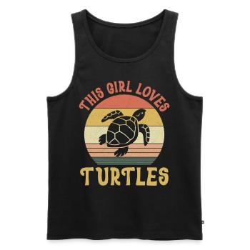 Sea Turtle Tortoise Retro Vintage - Débardeur bio Premium Homme - noir - Devant - Michal (187cm)