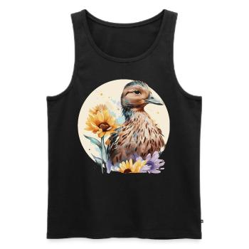 Watercolor Duck Sunflower Floral Farming - Men's Premium Organic Tank Top - black - Front - Michal (187cm)