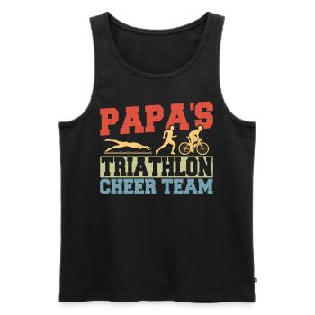 Papa's Triathlon Cheer Team Triathletes Athletics - Men's Premium Organic Tank Top - black - Front - Michal (187cm)