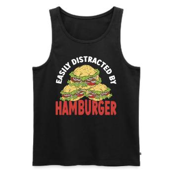 Facilement distrait par Hamburger Hamburger Fast - Débardeur bio Premium Homme - noir - Devant - AI Model Male 178 light (178cm)