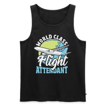 Aviation d’agent de bord de classe mondiale - Débardeur bio Premium Homme - noir - Devant - Michal (187cm)